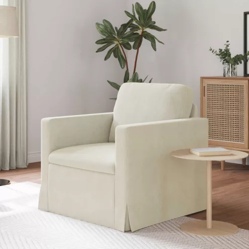 vidaXL Kanapé Krém 78 x 78 x 80 cm Bársony