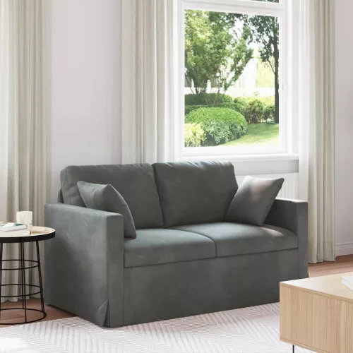 vidaXL Kanapé Sötétszürke 138 x 78 x 80 cm Bársony