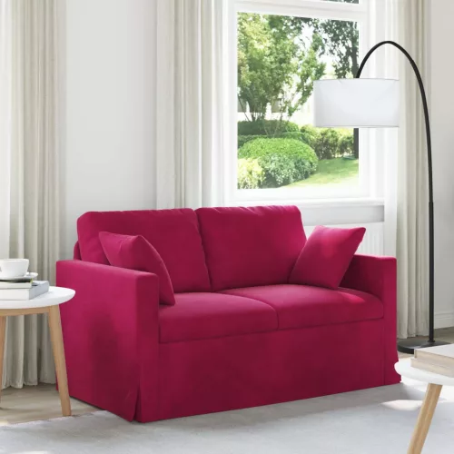 vidaXL Kanapé Bordó 138 x 78 x 80 cm Bársony