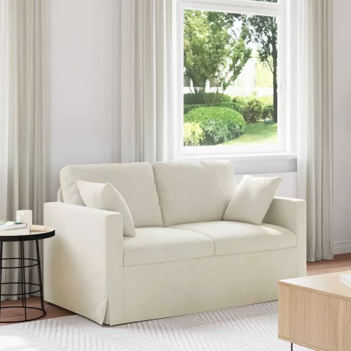 vidaXL Kanapé Krém 138 x 78 x 80 cm Bársony