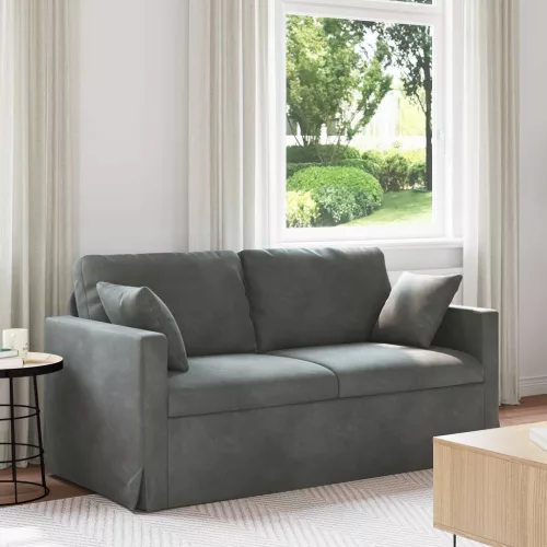 vidaXL Kanapé Sötétszürke 158 x 78 x 80 cm Bársony