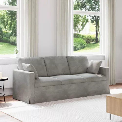 vidaXL Kanapé Világosszürke 198 x 78 x 80 cm Bársony