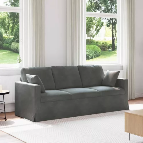 vidaXL Kanapé Sötétszürke 198 x 78 x 80 cm Bársony