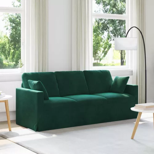 vidaXL Kanapé Sötétzöld 198 x 78 x 80 cm Bársony