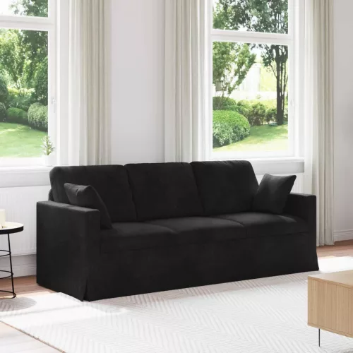 vidaXL Kanapé Fekete 198 x 78 x 80 cm Bársony