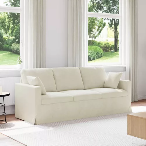 vidaXL Kanapé Krém 198 x 78 x 80 cm Bársony