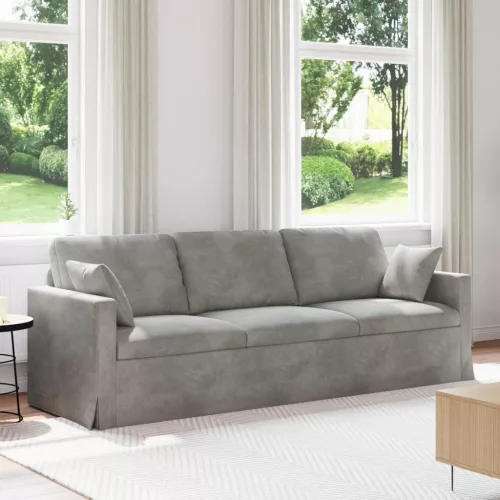 vidaXL Kanapé Világosszürke 228 x 78 x 80 cm Bársony