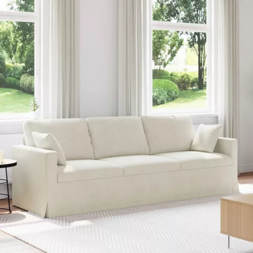 vidaXL Kanapé Krém 228 x 78 x 80 cm Bársony
