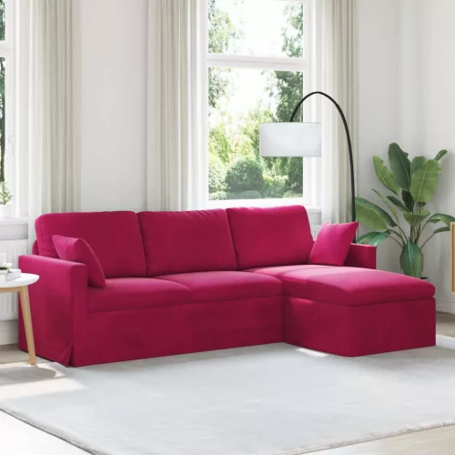 vidaXL Kanapé Bordó 228 x 134 x 80 cm Bársony