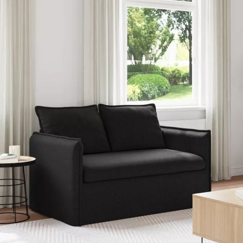 vidaXL Kanapé Fekete 136 x 82 x 85 cm szövet