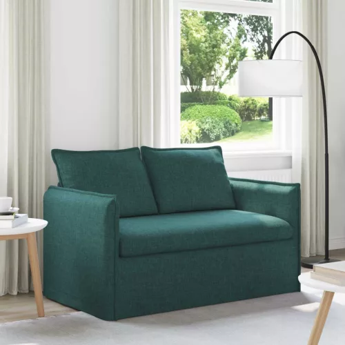 vidaXL Kanapé Sötétzöld 136 x 82 x 85 cm szövet