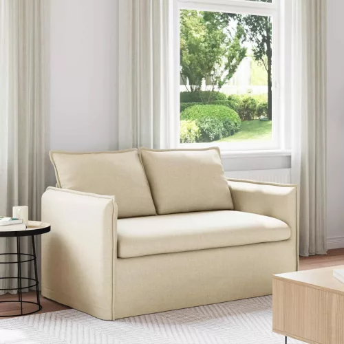 vidaXL Kanapé Krém 136 x 82 x 85 cm szövet