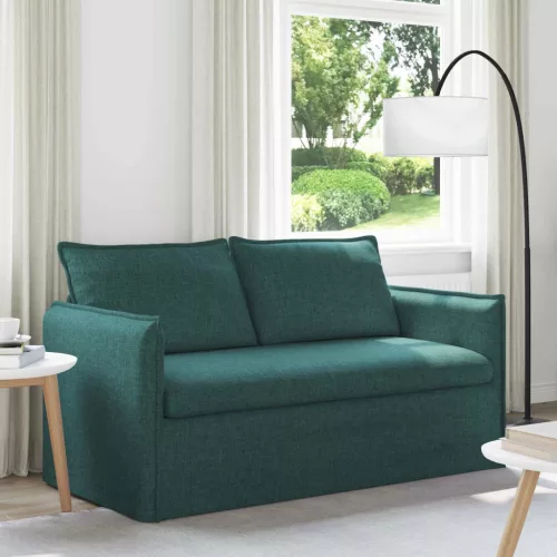 vidaXL Kanapé Sötétzöld 156 x 82 x 85 cm szövet