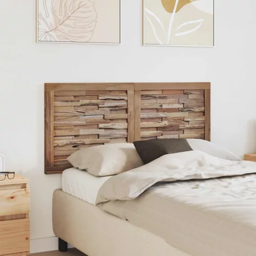 vidaXL Fejtámla Falra szerelhető Természetes 120 cm Tömör Teakfa