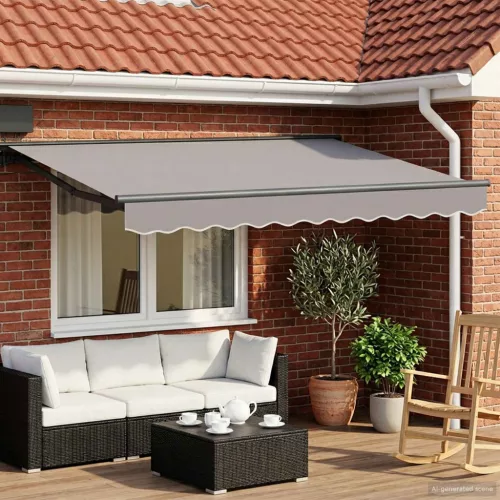 vidaXL Kézi napellenző keret LED világítással Antracit 3 x 2 m