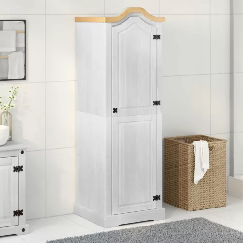 vidaXL Szekrények polcokkal Fehér 55 x 52 x 170 cm Tömör fenyőfa