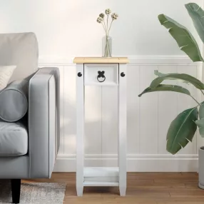   vidaXL Növényállvány Fehér 30 x 30 x 73 cm Tömör fenyőfa