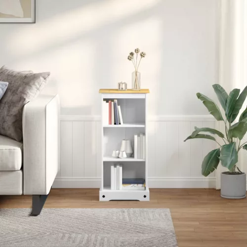 vidaXL Könyvszekrény Fehér 46 x 29 x 100 cm Tömör fenyőfa