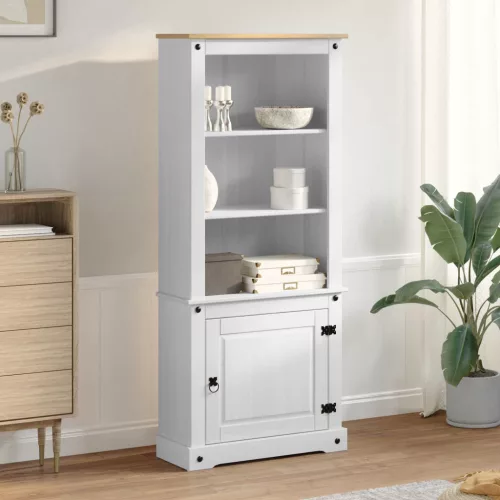 vidaXL Magasfiú Fehér 74 x 38 x 170 cm Tömör fenyőfa