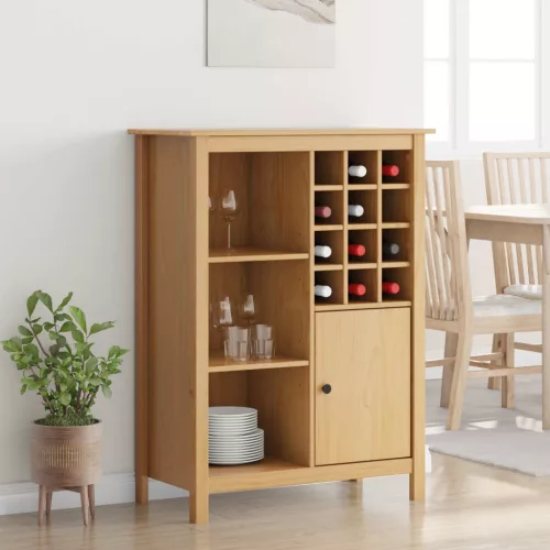 vidaXL Bor szekrény HILL Méz barna 79.5 x 40 x 107.5 cm Tömör fenyőfa