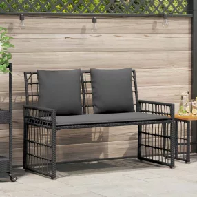 Kerti pad 2 -Seater 116 x 55 x 82 cm Acél és poli rattan
