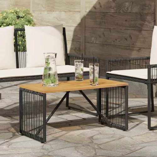 Kültéri Asztal Fekete és Barna 80 x 40 x 40 cm polirattan