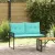Kerti pad Fekete és Türkiz 118 x 55 x 82 cm PE rattan és szövet