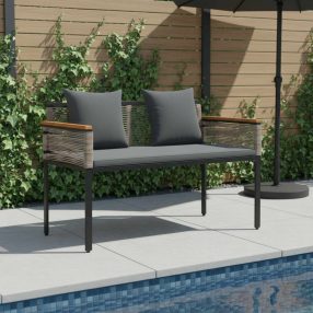   vidaXL Kerti pad Szürke és sötétszürke 117 x 54 x 74.5 cm polirattan