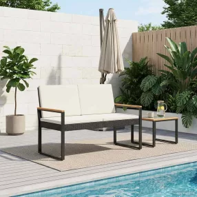   Kerti pad 2 -Seater 107 x 61 x 80 cm polirattan Négyszögletes