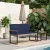vidaXL Kerti pad Szürke és sötétkék 107 x 61 x 80 cm polirattan