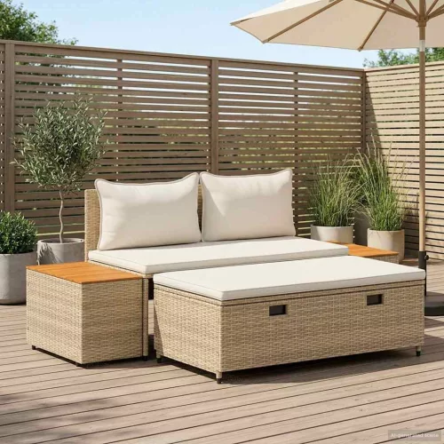 Kültéri kanapé szett 4 -Seater 4 db 55 x 30 x 39 cm
