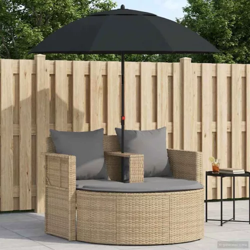 vidaXL Kerti kanapé párnával 8 pcs Beige és Világosszürke polirattan