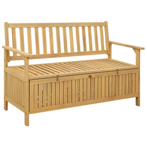 Tárolópad 2 -Seater 120 x 63 x 84 cm Tömör Akácia Négyszögletes