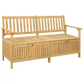   Tárolópad 2 -Seater 148 x 63 x 84 cm Tömör Akácia Négyszögletes