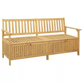   Tárolópad 2 -Seater 170 x 63 x 84 cm Tömör Akácia Négyszögletes