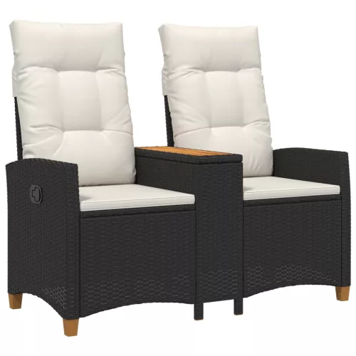 vidaXL Dönthető pad asztallal Fekete és krémfehér 126 x 65 x 112 cm