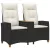 vidaXL Dönthető pad asztallal Fekete és krémfehér 126 x 65 x 112 cm
