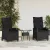 vidaXL Kerti Szék 2 pcs Fekete 56 x 64 x 94 cm Acél és poliészter