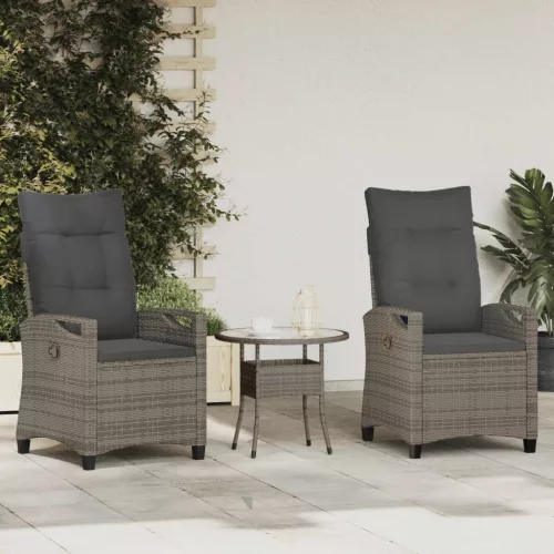 vidaXL Kerti Szék 2 pcs Szürke és sötétszürke 56 x 60 x 112 cm