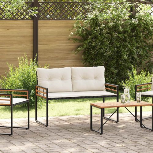 Fa réteg pad párnával Egyszínű párnával Krém 114 x 55 x 77 cm