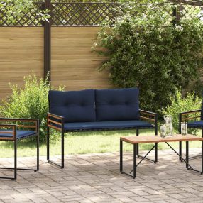   Fa réteg pad párnával Egyszínű Tengerészkék 114 x 55 x 77 cm