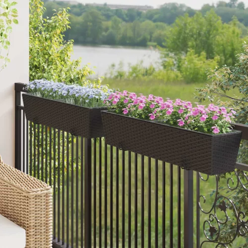 vidaXL Erkély 2 pcs 80 x 17 x 17 cm Fém