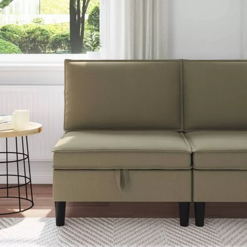 Középső Sofa tárolóval Khaki 70 x 70 x 82 cm Bársony