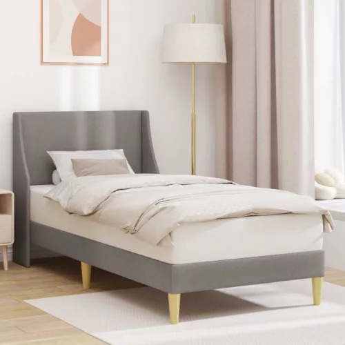 vidaXL Ágykeret Egyszínű fejtámlával Tópszínű 90 x 190 cm szövet