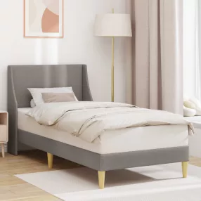   vidaXL Ágykeret Egyszínű fejtámlával Tópszínű 100 x 200 cm szövet