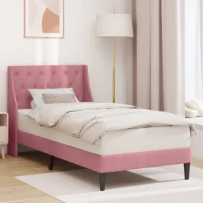   vidaXL Ágykeret fejtámlával Rózsaszín 80 x 200 cm Bársony