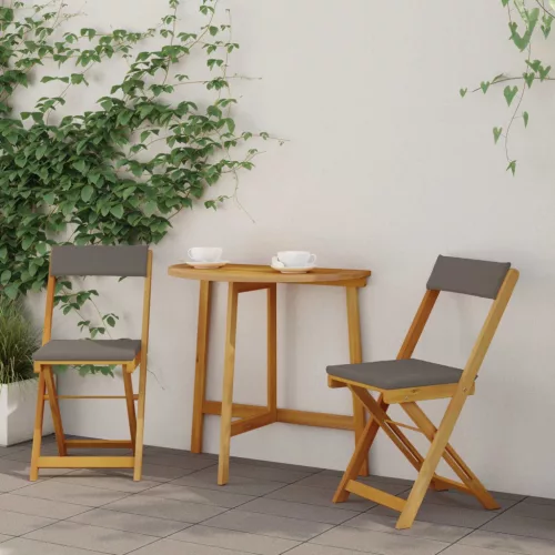 vidaXL Kültéri bistro székek 2 pcs Sötétszürke 40 x 53 x 80 cm