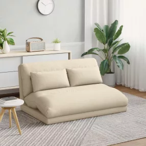 vidaXL Padló szék Krém 110 x 82 x 55 cm szövet