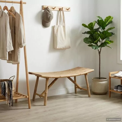 Kerti pad 110 x 45 x 50 cm Bambusz Természetes Négyszögletes