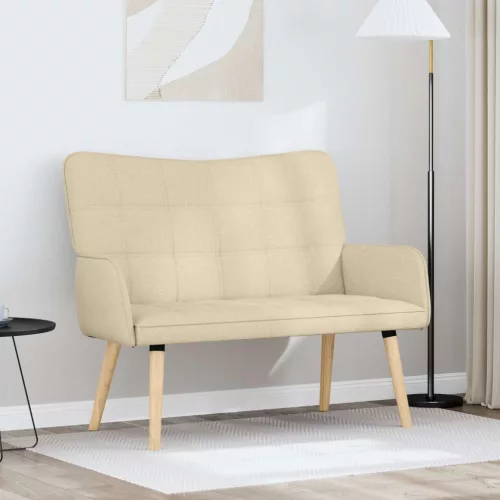 Kétüléses Kanapé Krémszínű 115 x 61 x 87 cm Szövet